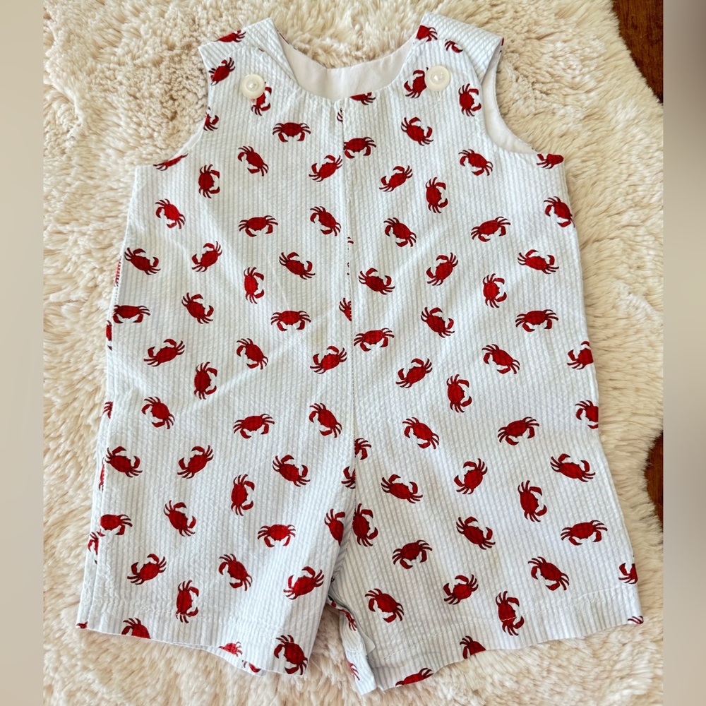 Seersucker Southern Crab Romper 12-18 months